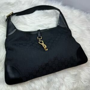 💎✨BEAUTIFUL✨💎Authentic GUCCI GG Shoulder Bag Canvas Black